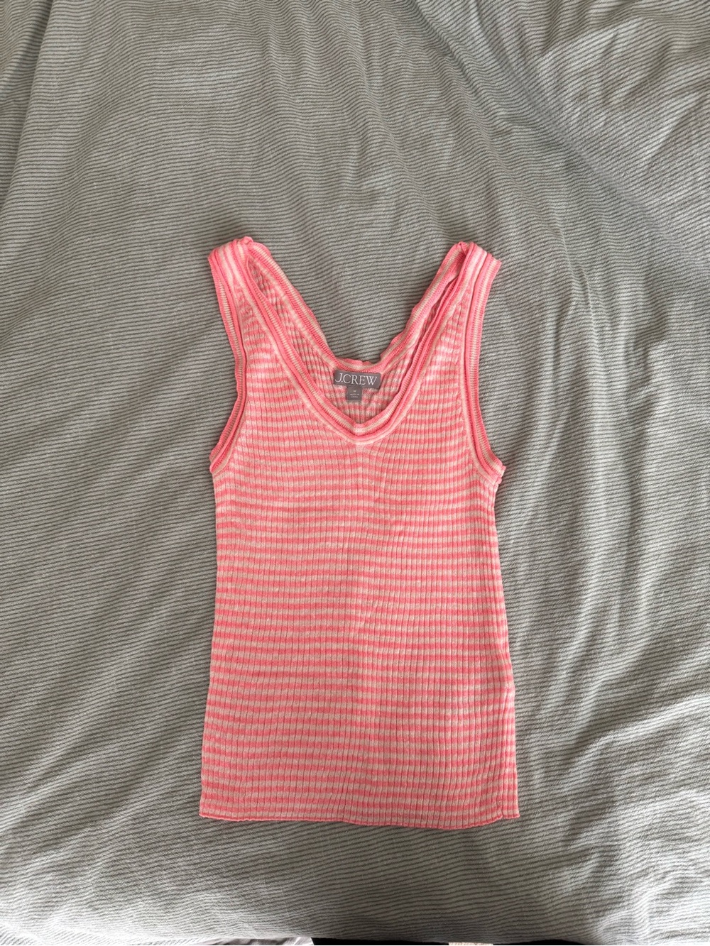 J. Crew Coral linen merino ribbed tank